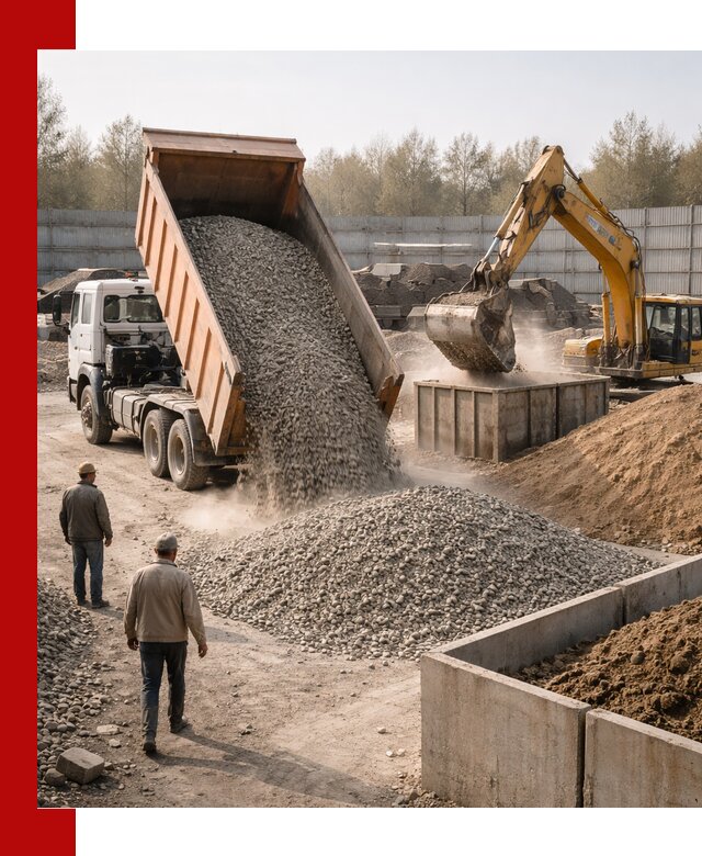 Доставка нерудных материалов с погрузкой и разгрузкой в Ижевске