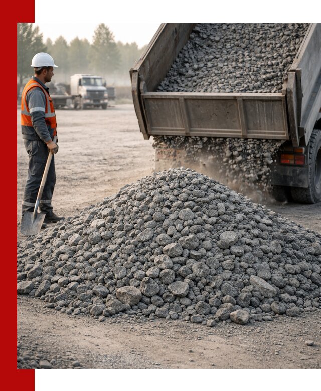 Гранитный щебень фракции 100–201 для строительства в Ижевске