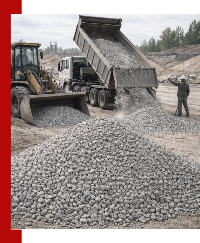 Доставка известнякового щебня фр. 5–20 в Ижевске