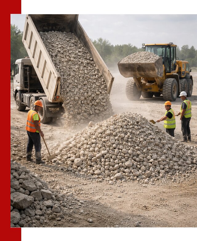 Доставка известнякового щебня фр. 40-70 в Ижевске
