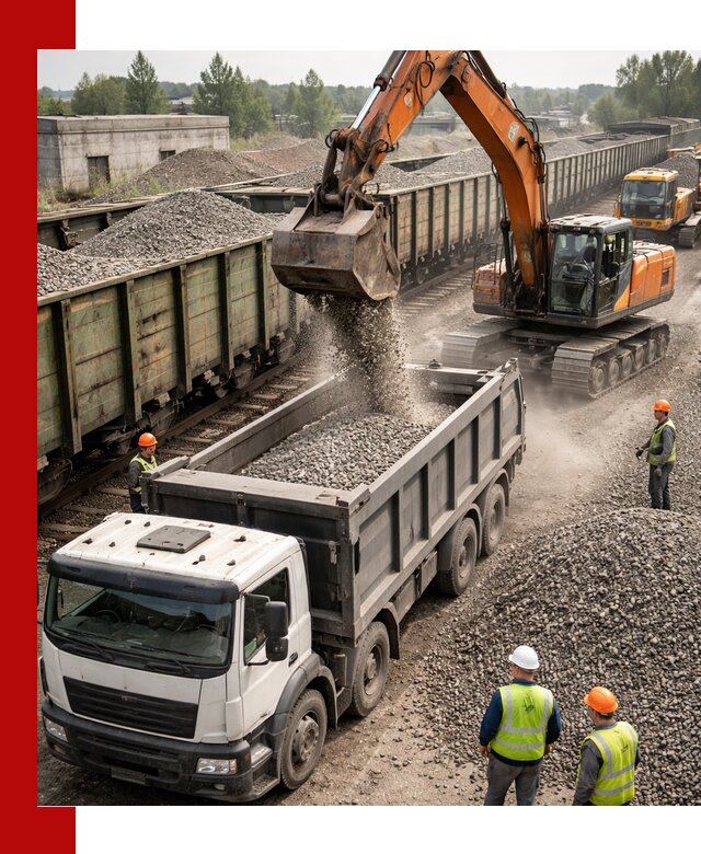 Железнодорожный щебень фракция 25–60 для поставок в Ижевске