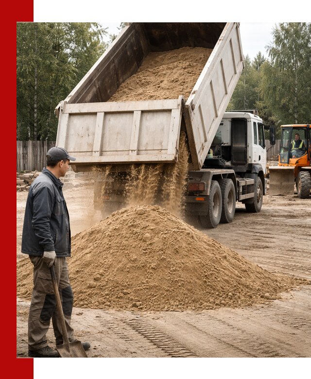 Доставка и продажа песка с разгрузкой в Ижевске