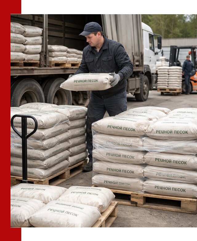 Речной песок в мешках с доставкой в Ижевске