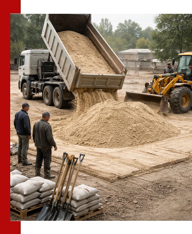 Доставка мытого песка в Ижевске с самосвалами по выгодной цене