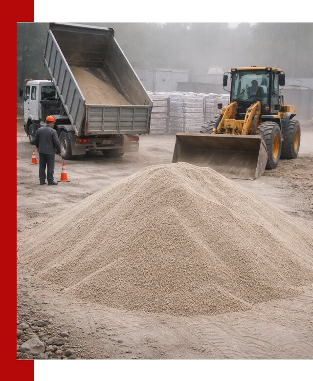Кварцевый песок фракция 0–8 для стройработ в Ижевске