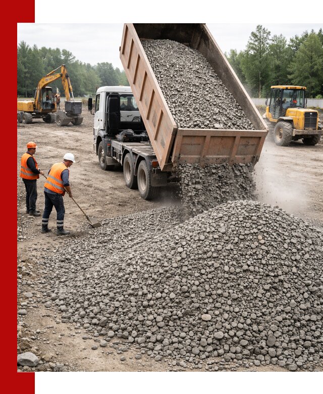 Доставка гравия фракции 40-70 в Ижевске оптом и в розницу