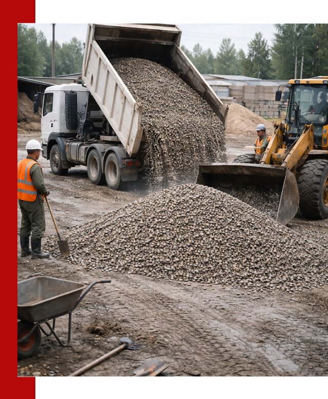 Мытый гравий с доставкой в Ижевске от карьера до участка