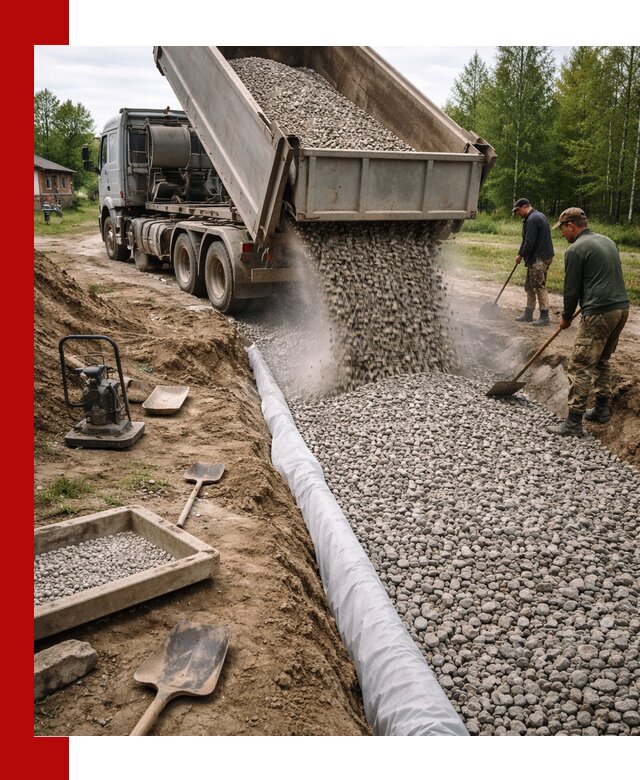 Гравий для дренажа с доставкой в Ижевске качественный и недорогой