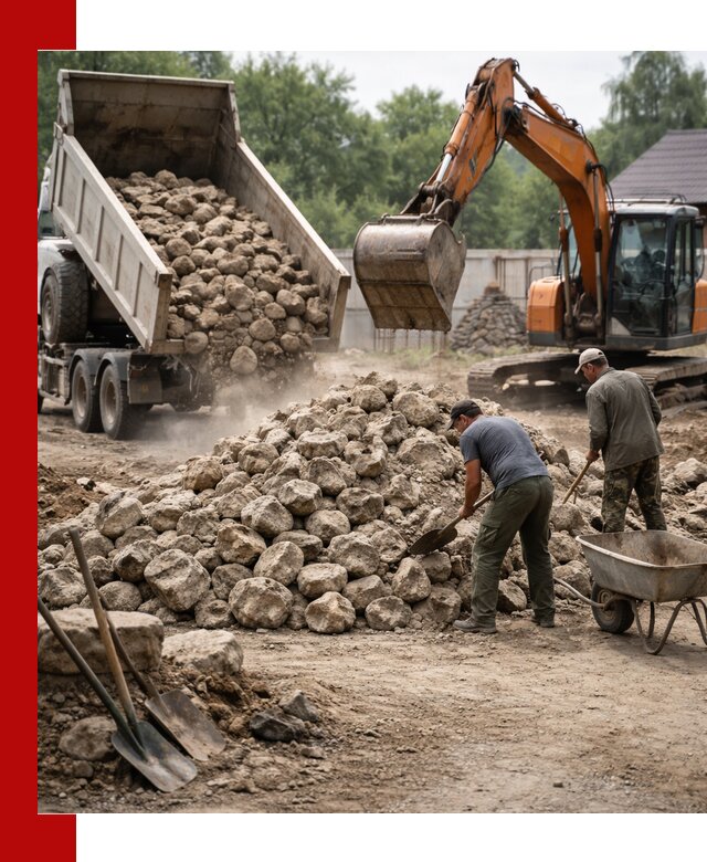 Доставка и разгрузка бутового камня в Ижевске