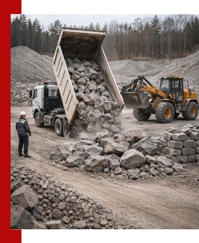 Доставка и продажа бутового гранитного камня в Ижевске