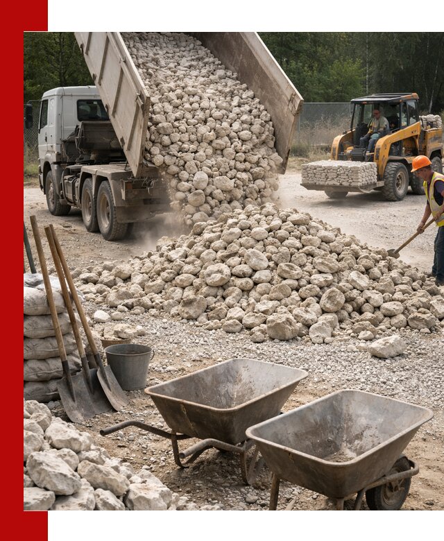 Доставка и продажа бутового известнякового камня в Ижевске