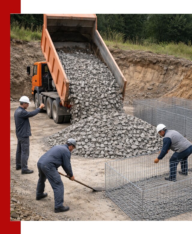 Камень для габионов с доставкой в Ижевске быстро и надёжно