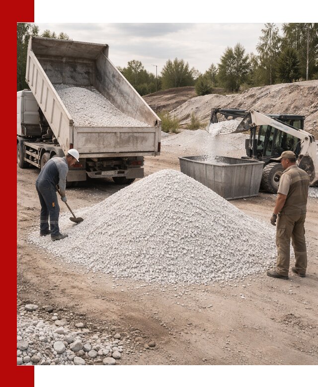 Доставка и продажа белой мраморной крошки в Ижевске