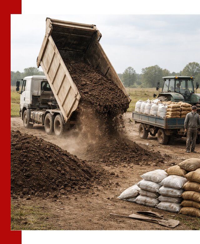 Доставка грунта и удобрений оптом в Ижевске для сельхоз и строительства