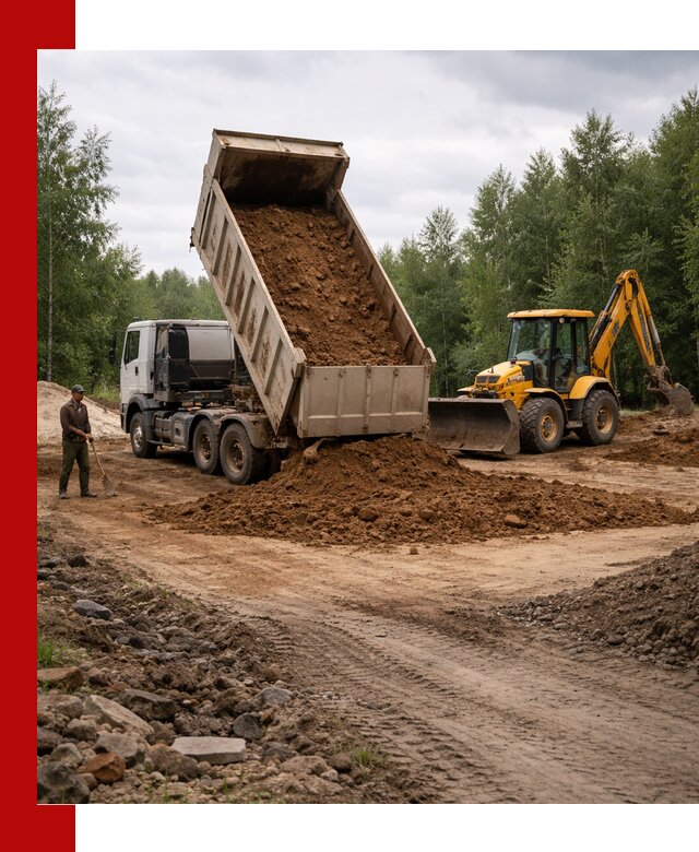 Доставка суглинка самосвалами в Ижевске подсыпка и планировка