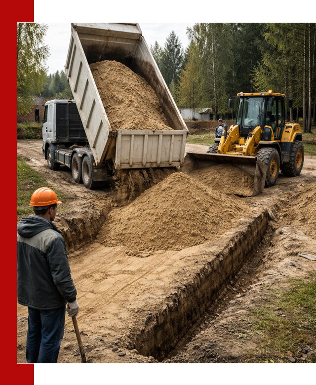 Доставка песчаного грунта в Ижевске для строительных работ