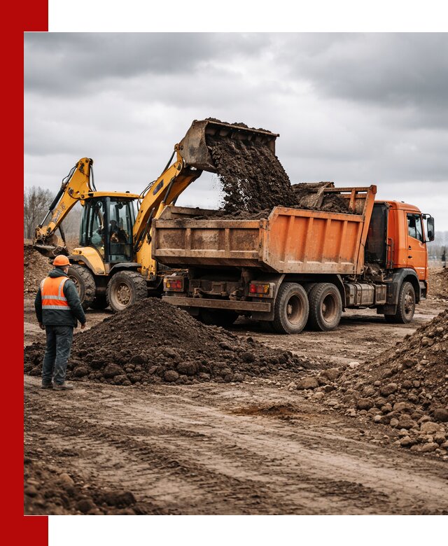 Вывоз грунта и строительного мусора в Ижевске грузовыми самосвалами